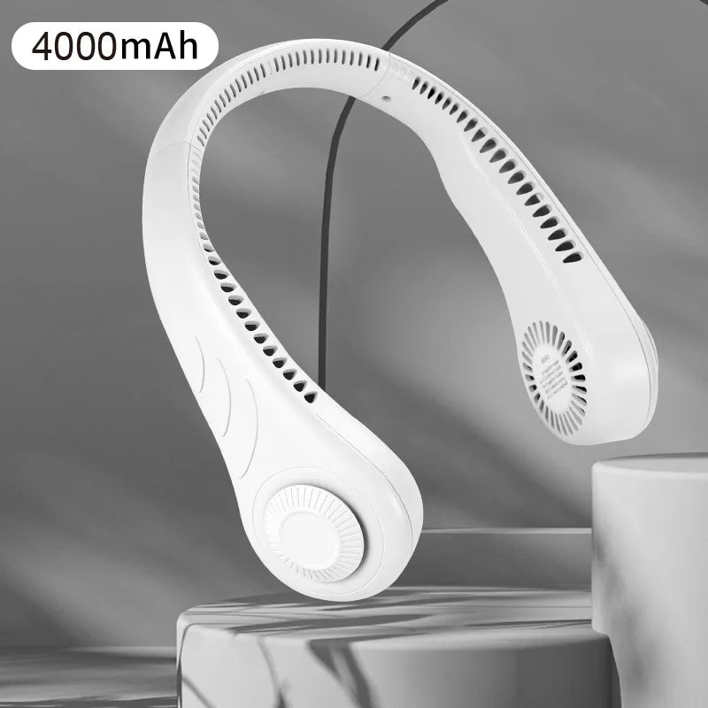 Xiaomi Neck Hanging Fan Bladeless Usb Charging 360 Degree Fan High Wind Power Portable Cooling Neckband Fan Air Outlets 4000Mah