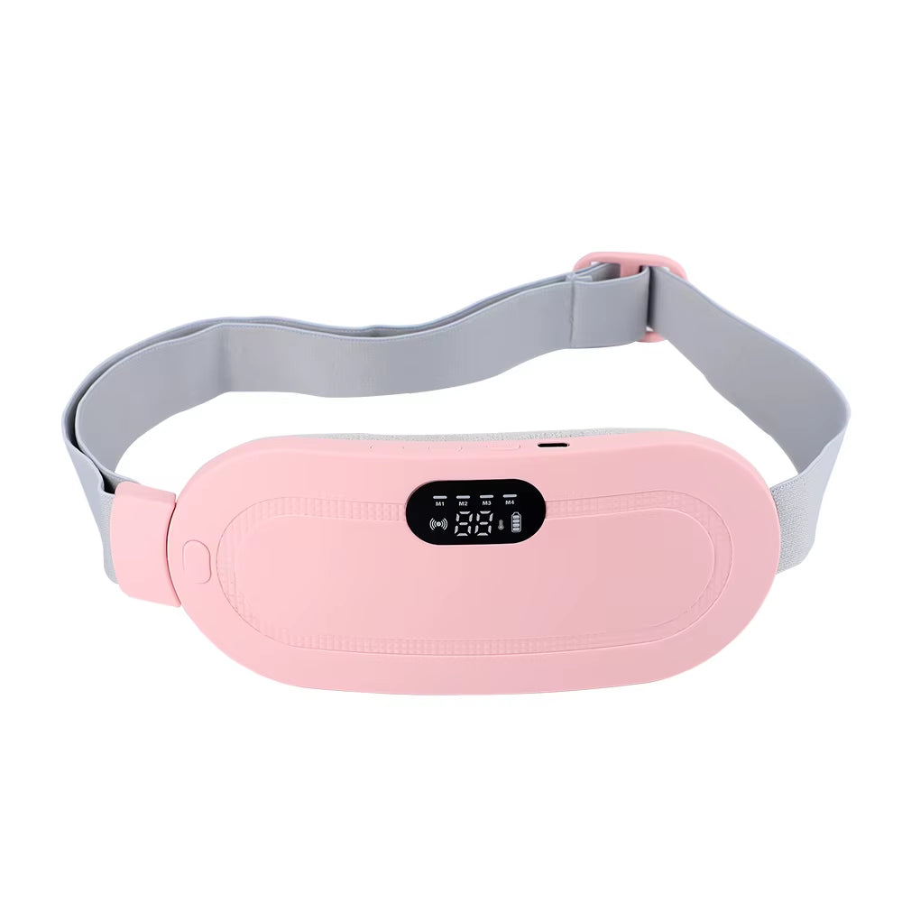 Electric Period Cramp Massager Vibrating Heating Pad Belt for Menstrual Colic Relief Pain Waist Abdominal Warm Palace Belt