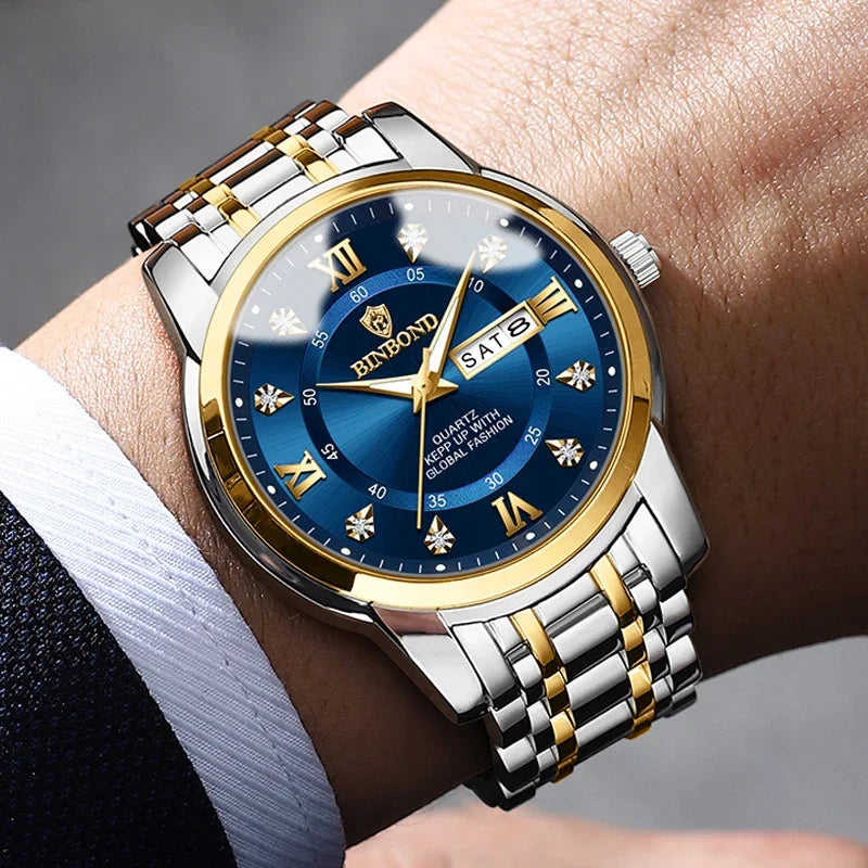 2024 New Men Watch Business Man Luxury Watch Automatic Watches Mens Luminous Waterproof Fashion Quartz Wristwatches Montre Homme