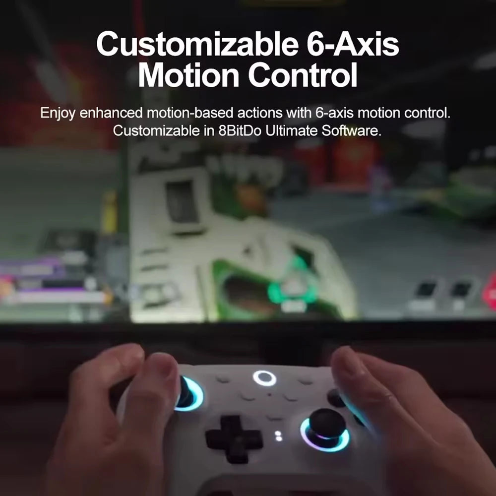 New 8Bitdo Ultimate 2 Wireless Controller Gamepad with 8Speed Exclusive Technology TMR RGB Lighting Joysticks for PC Android