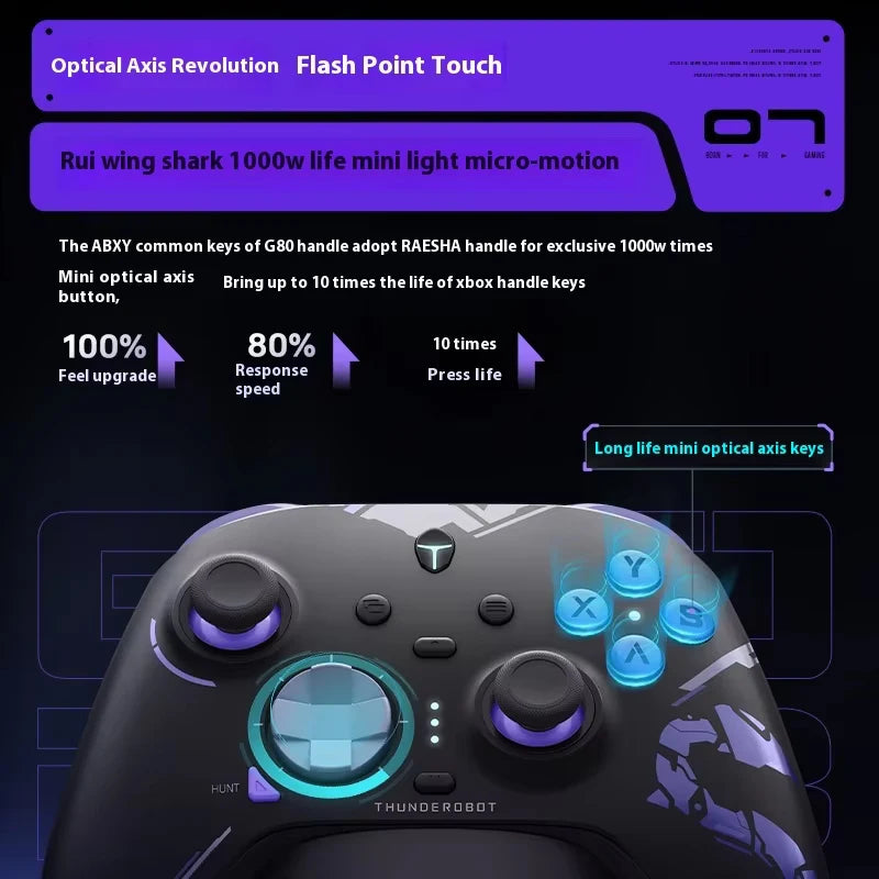 New G80 Ultimate Gamepad Wired/2.4G/Bluetooth Tri-Mode for NS Quad Motor Hall Joystick Custom Gaming Controller