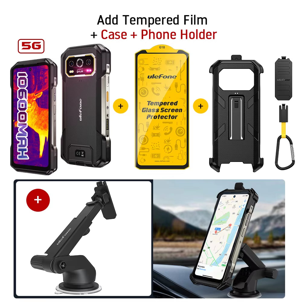 Armor 27T Pro 5G Rugged Phone 10600Mah Android 14 Smartphone 50MP+64MP Night Camera 6.78" 120Hz 24GB+256GB NFC Mobile
