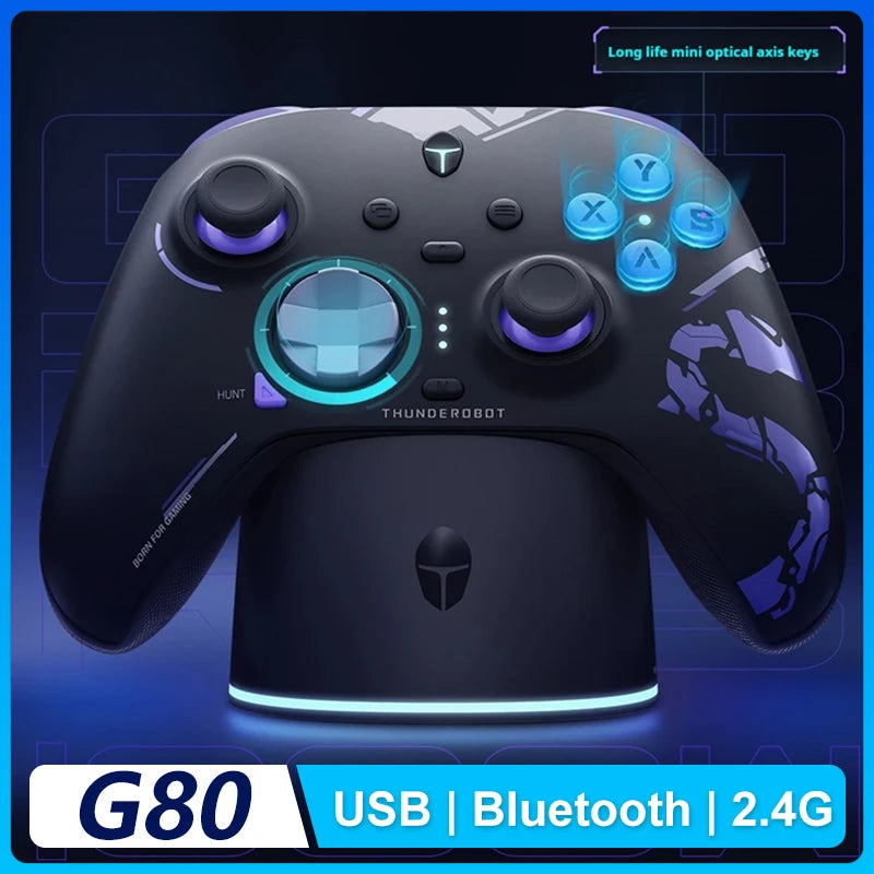 New G80 Ultimate Gamepad Wired/2.4G/Bluetooth Tri-Mode for NS Quad Motor Hall Joystick Custom Gaming Controller