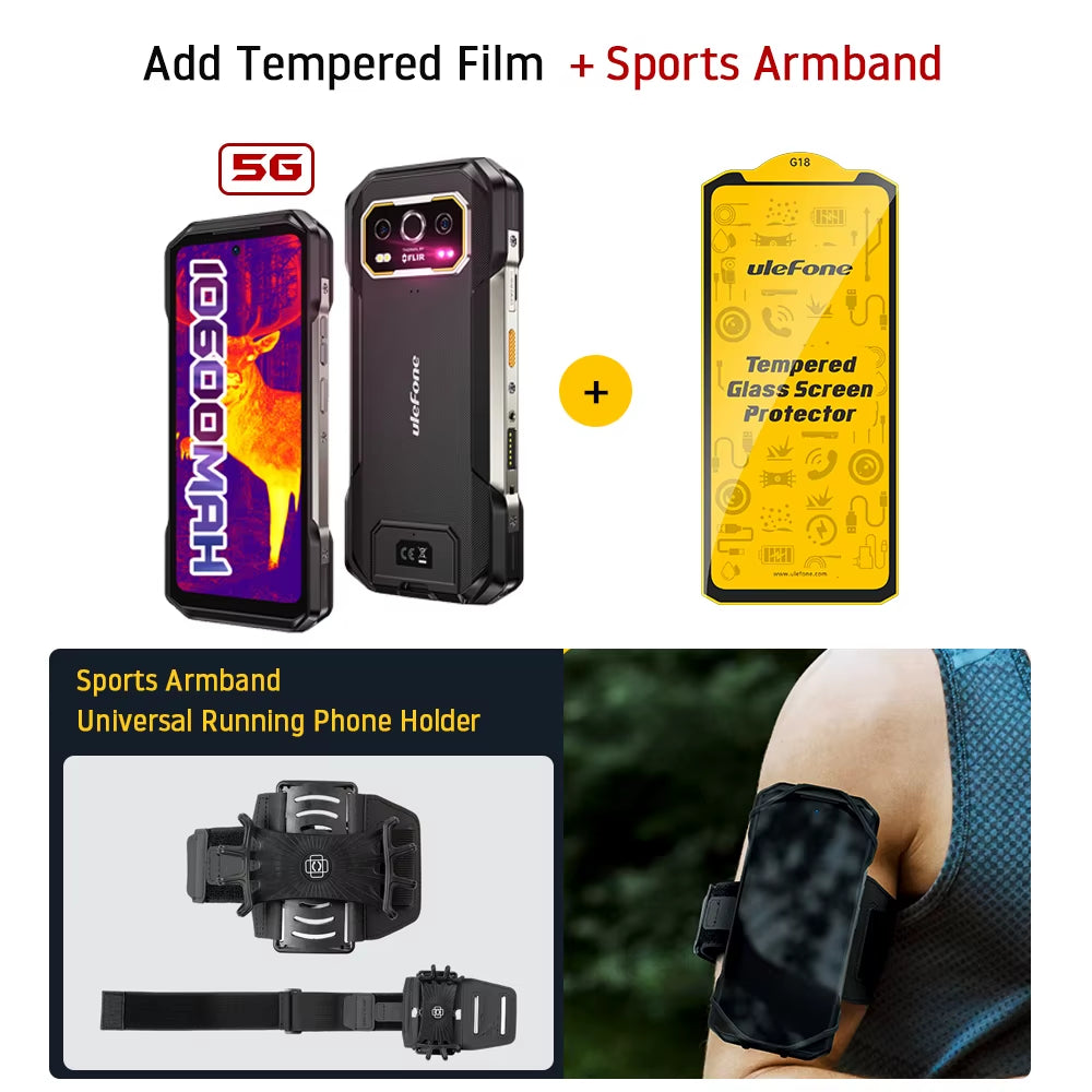 Armor 27T Pro 5G Rugged Phone 10600Mah Android 14 Smartphone 50MP+64MP Night Camera 6.78" 120Hz 24GB+256GB NFC Mobile