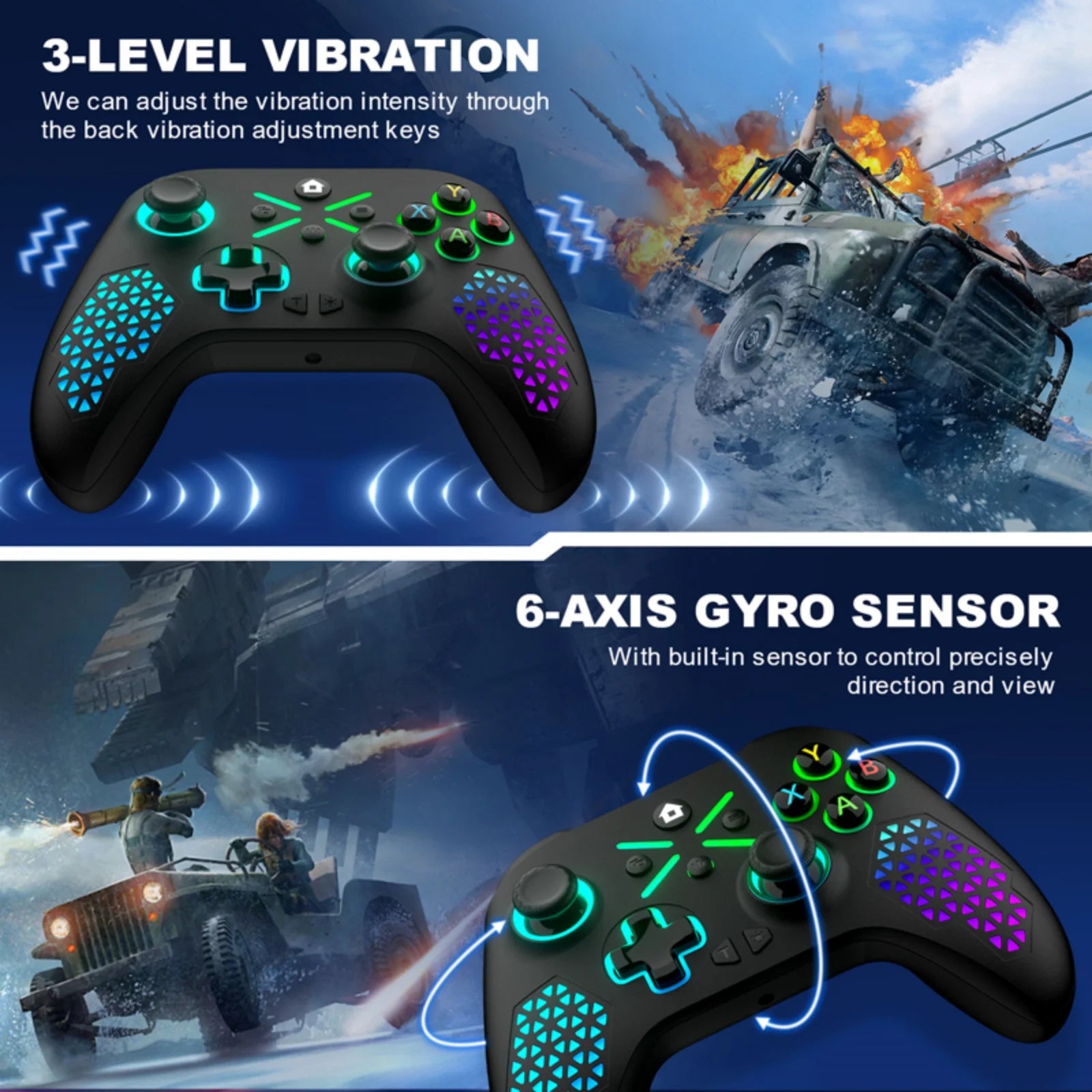 2.4G Controller for Xbox One - Dual Vibration Hall Effect 6-Axis Wireless Gamepad, for Xbox One/Series S/X PC Switch Console