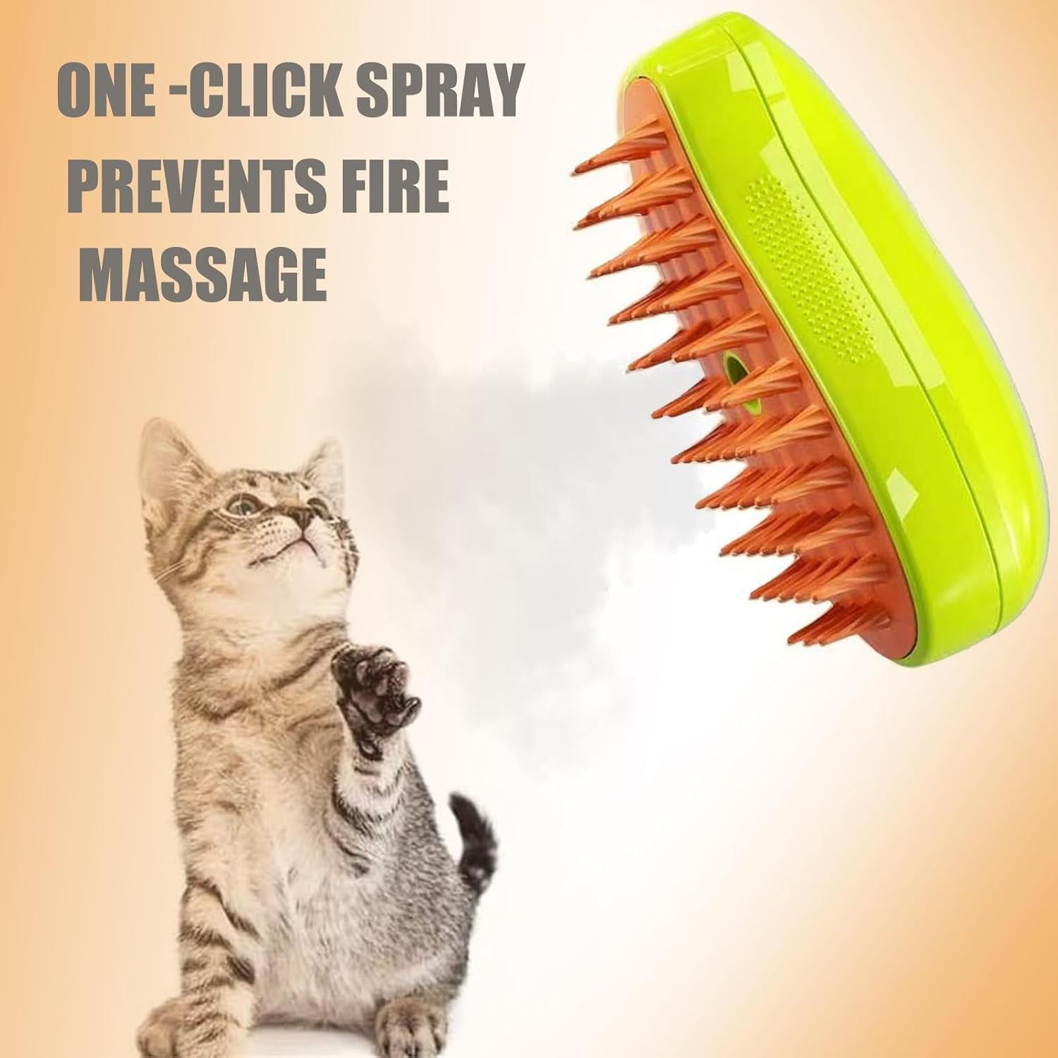 Brosse Chien Chat À Vapeur,Cat Steamy Brush, Steamy Brosse Pour Chat,Brosse Vapeur 3 En 1 Pour Chat, Cat Steamer Brush for Massage,Cat Hair Brush Fortangled and Loosse Hair（X1）