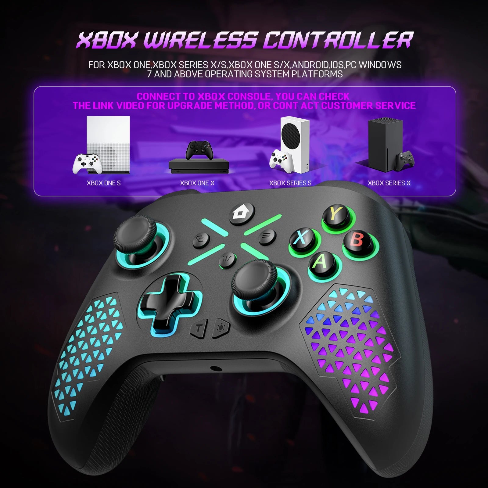 2.4G Controller for Xbox One - Dual Vibration Hall Effect 6-Axis Wireless Gamepad, for Xbox One/Series S/X PC Switch Console