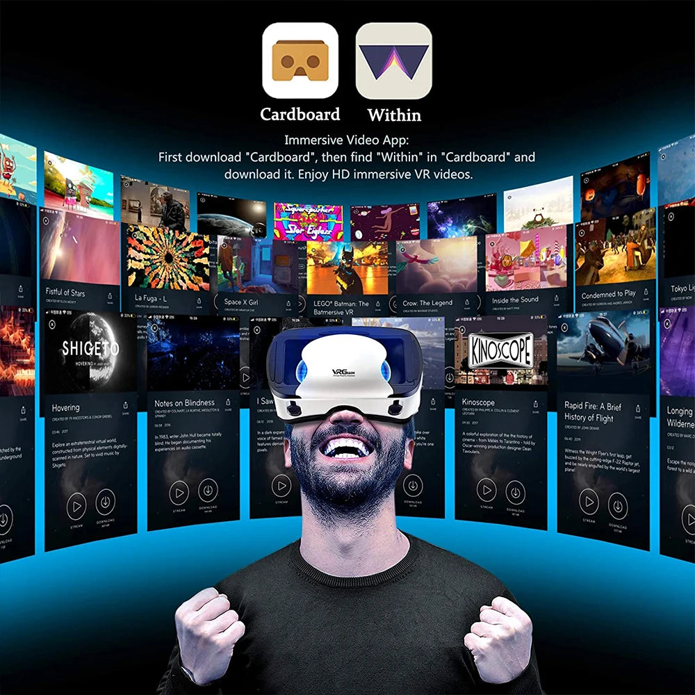 VR Shinecon Virtual Reality Glasses VR Glasses Stereo Helmet Headset with Remote Control 3D Virtual World for IOS Android New