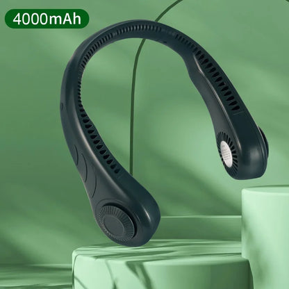 Xiaomi Neck Hanging Fan Bladeless Usb Charging 360 Degree Fan High Wind Power Portable Cooling Neckband Fan Air Outlets 4000Mah