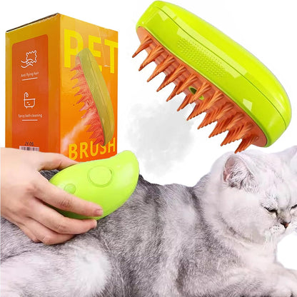 Brosse Chien Chat À Vapeur,Cat Steamy Brush, Steamy Brosse Pour Chat,Brosse Vapeur 3 En 1 Pour Chat, Cat Steamer Brush for Massage,Cat Hair Brush Fortangled and Loosse Hair（X1）