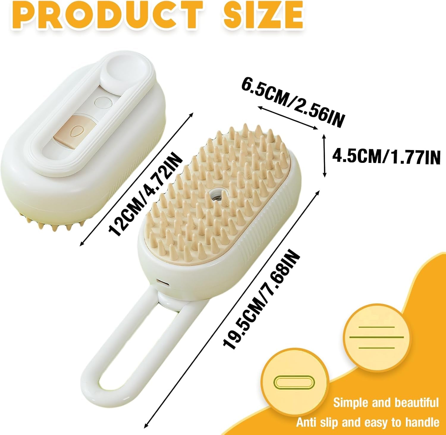 Brosse À Vapeur 3 En 1 Pour Chat, Nettoyage À La Vapeur Pour Chien Avec Poignée Pliable, Brosse De Toilettage Multifonction Rechargeable Pour Animaux De Compagnie, Peigne Pour Enlever La Perte De