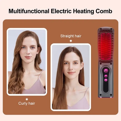 Wireless Hair Straightener Hot Comb Mini Portable USB Rechargeable Ionic Hair Styling Tool