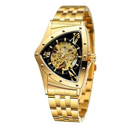 Men Watch Hollow Triangular Mechanical Watches Stainless Steel Men'S Wristwatches Fashion Brand Men Clock Male Dropshipping!!!