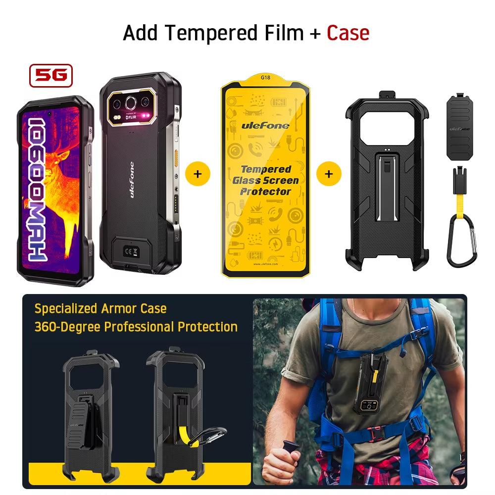 Armor 27T Pro 5G Rugged Phone 10600Mah Android 14 Smartphone 50MP+64MP Night Camera 6.78" 120Hz 24GB+256GB NFC Mobile
