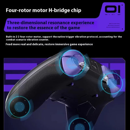 New  G80 Ultimate Gamepad Wired/2.4G/Bluetooth Tri-Mode for NS Quad Motor Hall Joystick Custom Gaming Controller