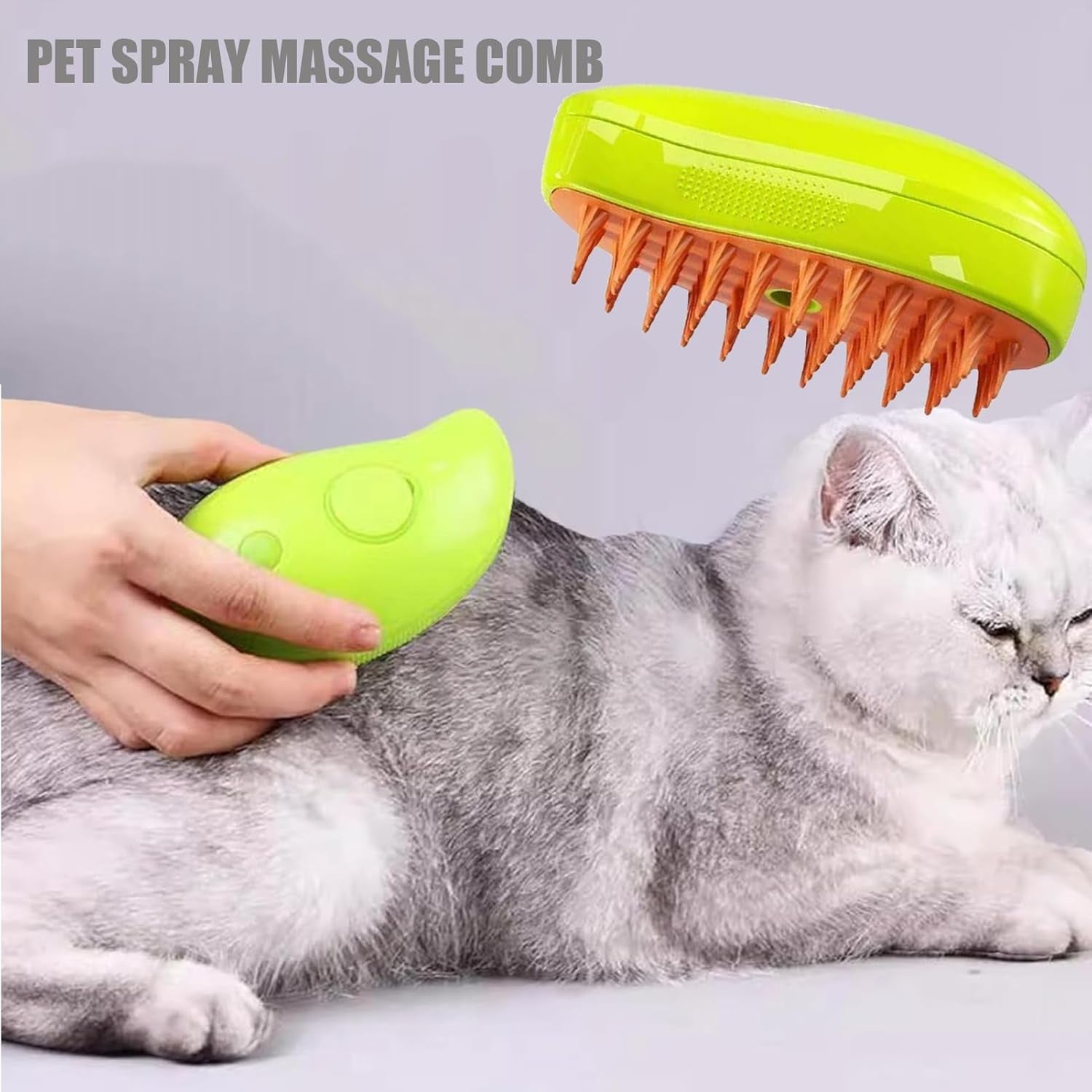 Brosse Chien Chat À Vapeur,Cat Steamy Brush, Steamy Brosse Pour Chat,Brosse Vapeur 3 En 1 Pour Chat, Cat Steamer Brush for Massage,Cat Hair Brush Fortangled and Loosse Hair（X1）