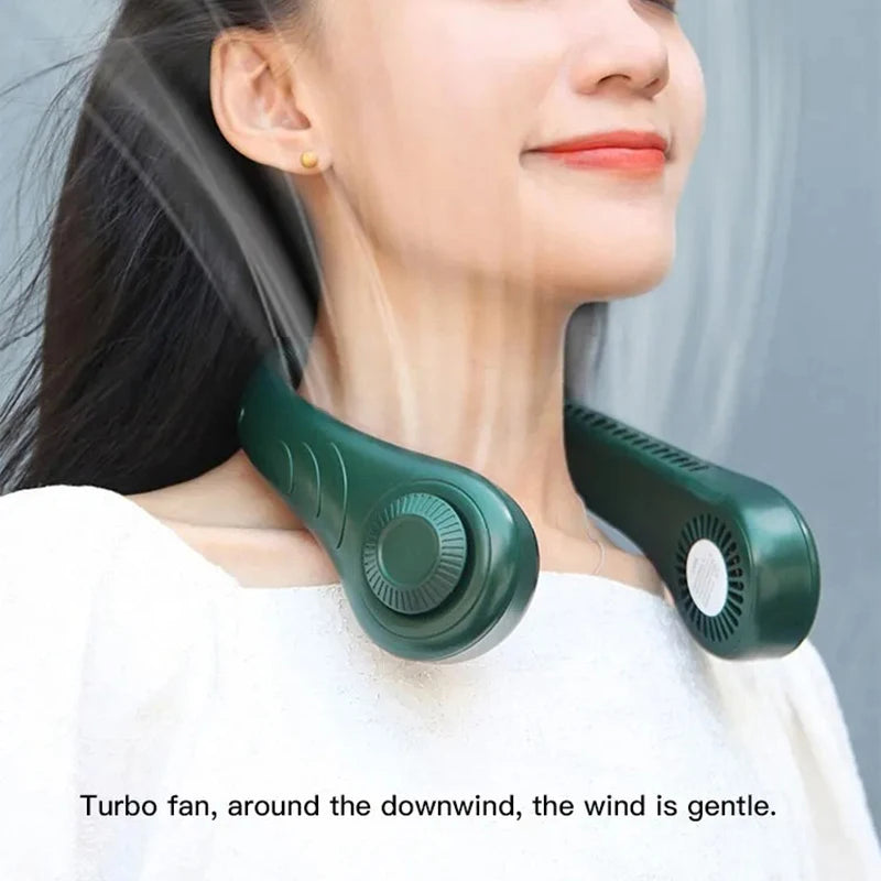 Xiaomi Neck Hanging Fan Bladeless Usb Charging 360 Degree Fan High Wind Power Portable Cooling Neckband Fan Air Outlets 4000Mah