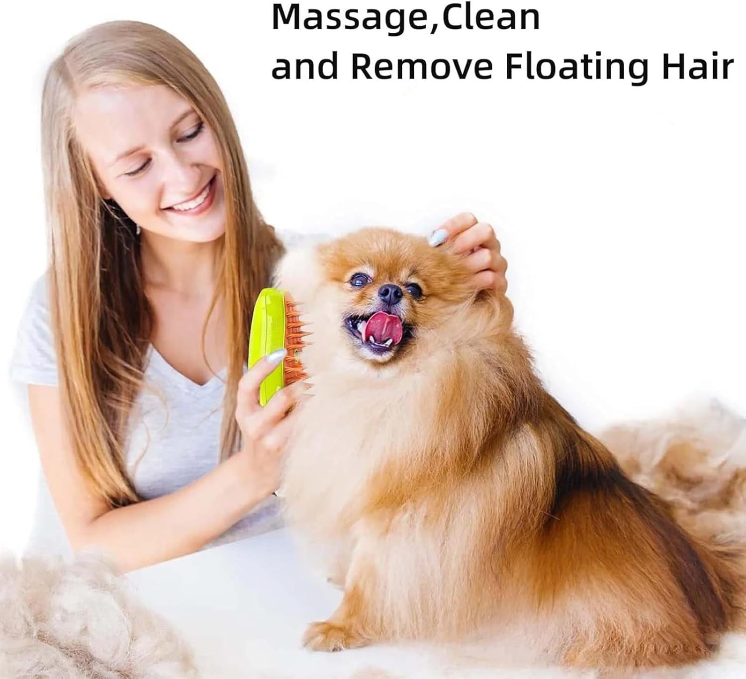 Brosse Chien Chat À Vapeur,Cat Steamy Brush, Steamy Brosse Pour Chat,Brosse Vapeur 3 En 1 Pour Chat, Cat Steamer Brush for Massage,Cat Hair Brush Fortangled and Loosse Hair（X1）