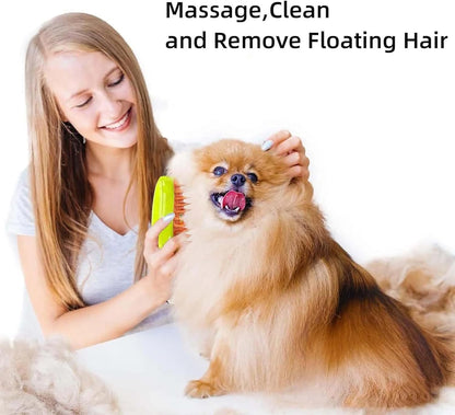 Brosse Chien Chat À Vapeur,Cat Steamy Brush, Steamy Brosse Pour Chat,Brosse Vapeur 3 En 1 Pour Chat, Cat Steamer Brush for Massage,Cat Hair Brush Fortangled and Loosse Hair（X1）
