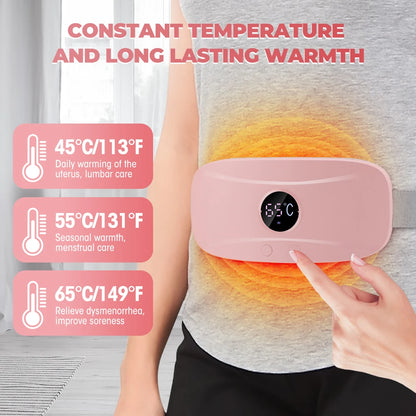 Electric Period Cramp Massager Vibrating Heating Belt for Menstrual Colic Relief Pain Waist Stomach Abdominal Warm Palace Belt