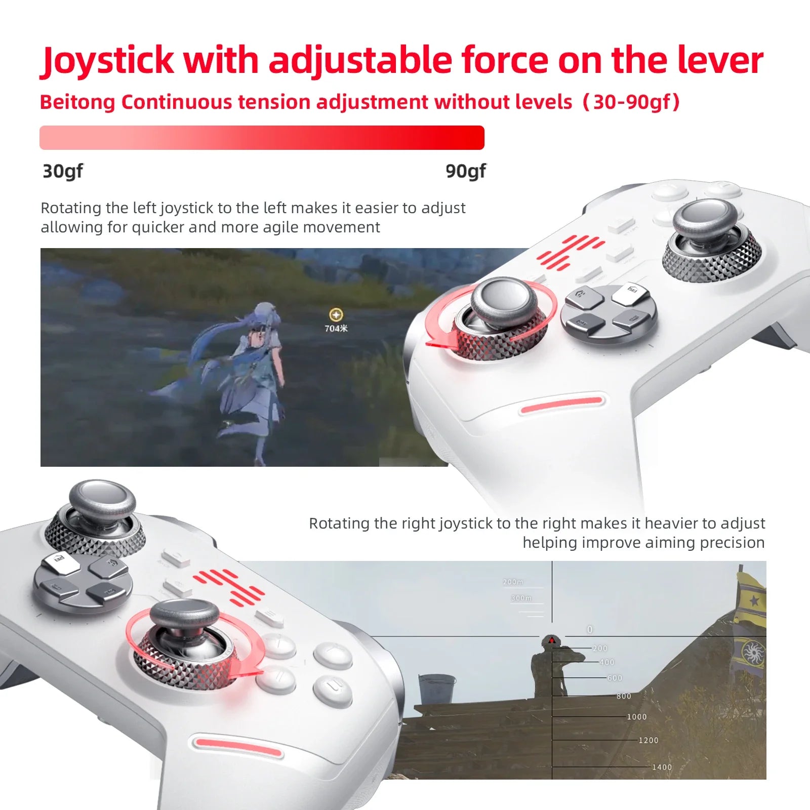Kunpeng 40 KP40 Elite Wireless Game Controller, TMR Joysticks Triggers Bluetooth Gamepad for PC Nintendo Switch Mobile