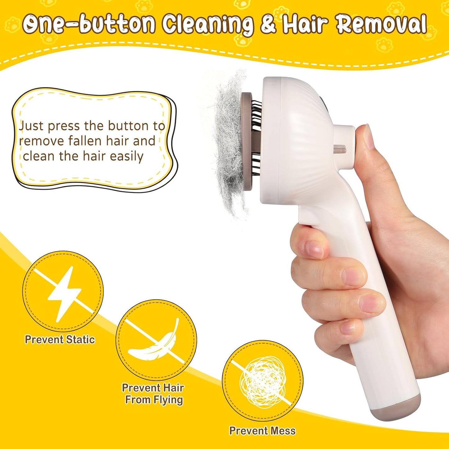 Brosse Chat Vapeur, 4 in 1 Brosse Vapeur Chat Chien Avec Réservoir D'Eau Rechargeable Pour À Poils Courts Et Longs Pour Chien Massage, Soin