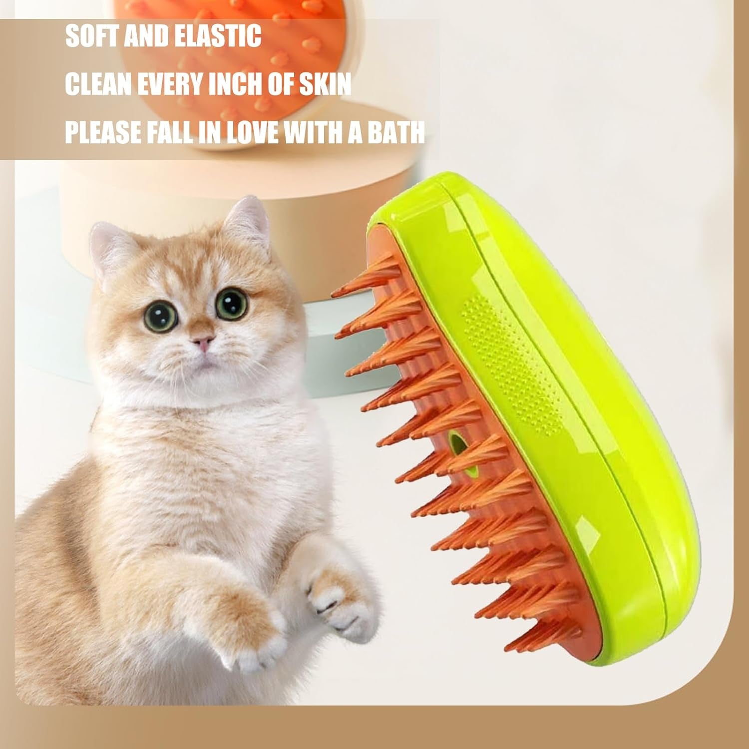 Brosse Chien Chat À Vapeur,Cat Steamy Brush, Steamy Brosse Pour Chat,Brosse Vapeur 3 En 1 Pour Chat, Cat Steamer Brush for Massage,Cat Hair Brush Fortangled and Loosse Hair（X1）