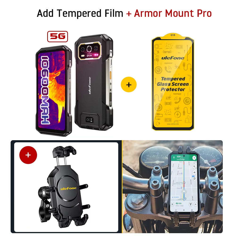 Armor 27T Pro 5G Rugged Phone 10600Mah Android 14 Smartphone 50MP+64MP Night Camera 6.78" 120Hz 24GB+256GB NFC Mobile