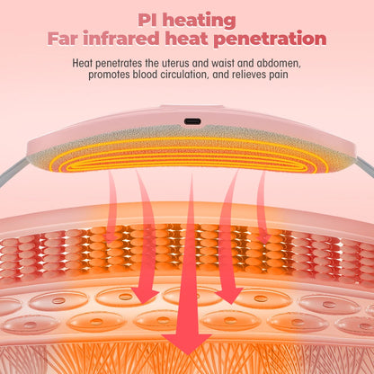 Electric Period Cramp Massager Vibrating Heating Belt for Menstrual Colic Relief Pain Waist Stomach Abdominal Warm Palace Belt