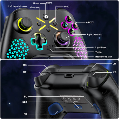 2.4G Controller for Xbox One - Dual Vibration Hall Effect 6-Axis Wireless Gamepad, for Xbox One/Series S/X PC Switch Console