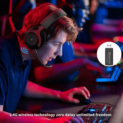 Abingo Bt602.4G Gaming Earphones Head Mounted 7.1 Channel Computer Pubg Wireless Bluetooth Earphones Music Gaming Universal