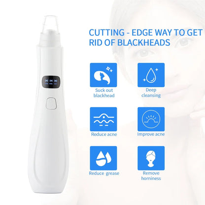 Electric Blackhead Remover Vacuum Suction Strong Black Spots Pore Acne Cleaner Machine Rechargeable Facial Nose Skin Care Tool