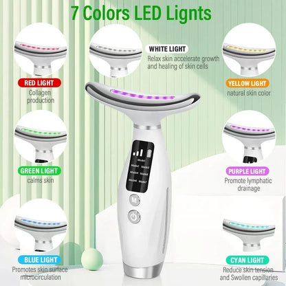 EMS Neck Face Lifter Neck Face Lifting Massager Skin Tighten Device LED Photon Therapy anti Wrinkle Double Chin Remover 7 Modes
