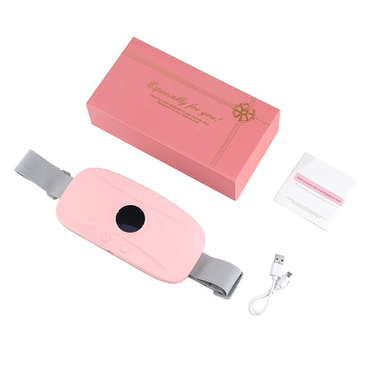 Electric Period Cramp Massager Vibrating Heating Belt for Menstrual Colic Relief Pain Waist Stomach Abdominal Warm Palace Belt