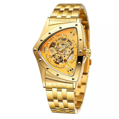Men Watch Hollow Triangular Mechanical Watches Stainless Steel Men'S Wristwatches Fashion Brand Men Clock Male Dropshipping!!!