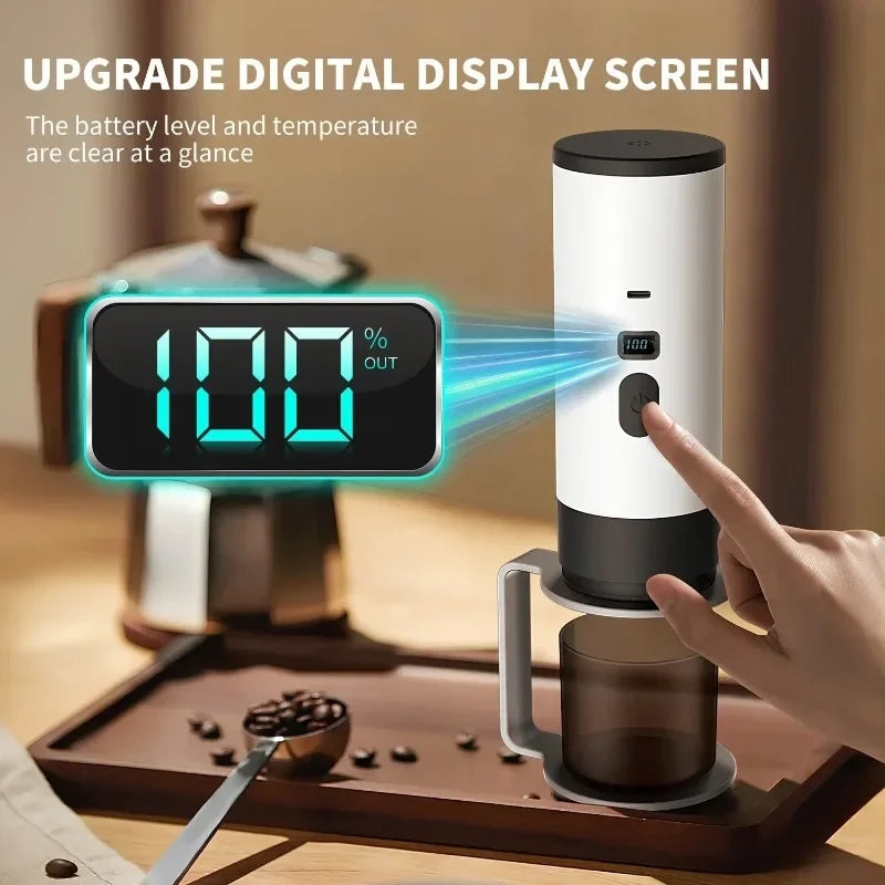 3-In-1 Portable Electric Coffee Makercapsule Coffee Grinder Travel Coffee Maker with Cordless Heating for Home Camping and Car