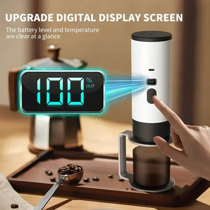 3-In-1 Portable Electric Coffee Makercapsule Coffee Grinder Travel Coffee Maker with Cordless Heating for Home Camping and Car