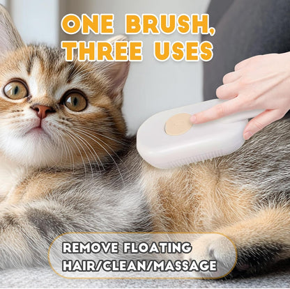 Brosse À Vapeur 3 En 1 Pour Chat, Nettoyage À La Vapeur Pour Chien Avec Poignée Pliable, Brosse De Toilettage Multifonction Rechargeable Pour Animaux De Compagnie, Peigne Pour Enlever La Perte De