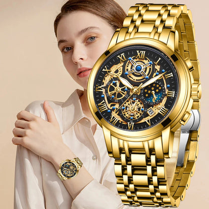 Women Watch Fashion Simple Women'S Bracelet Watches Stainless Steel Band Quartz Wristwatch Waterproof Watch Montre Femme