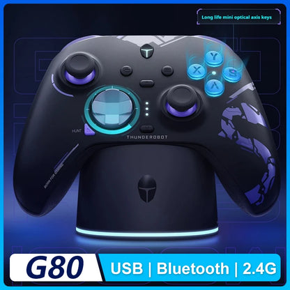 New  G80 Ultimate Gamepad Wired/2.4G/Bluetooth Tri-Mode for NS Quad Motor Hall Joystick Custom Gaming Controller