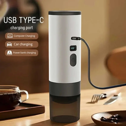 3-In-1 Portable Electric Coffee Makercapsule Coffee Grinder Travel Coffee Maker with Cordless Heating for Home Camping and Car