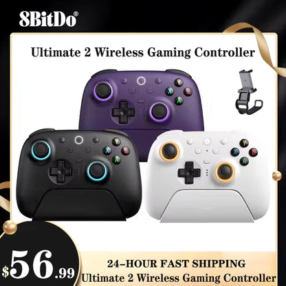 New 8Bitdo Ultimate 2 Wireless Controller Gamepad with 8Speed Exclusive Technology TMR RGB Lighting Joysticks for PC Android