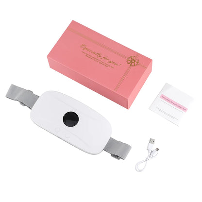 Electric Period Cramp Massager Vibrating Heating Belt for Menstrual Colic Relief Pain Waist Stomach Abdominal Warm Palace Belt