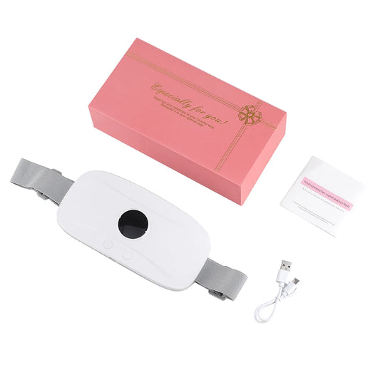 Electric Period Cramp Massager Vibrating Heating Belt for Menstrual Colic Relief Pain Waist Stomach Abdominal Warm Palace Belt