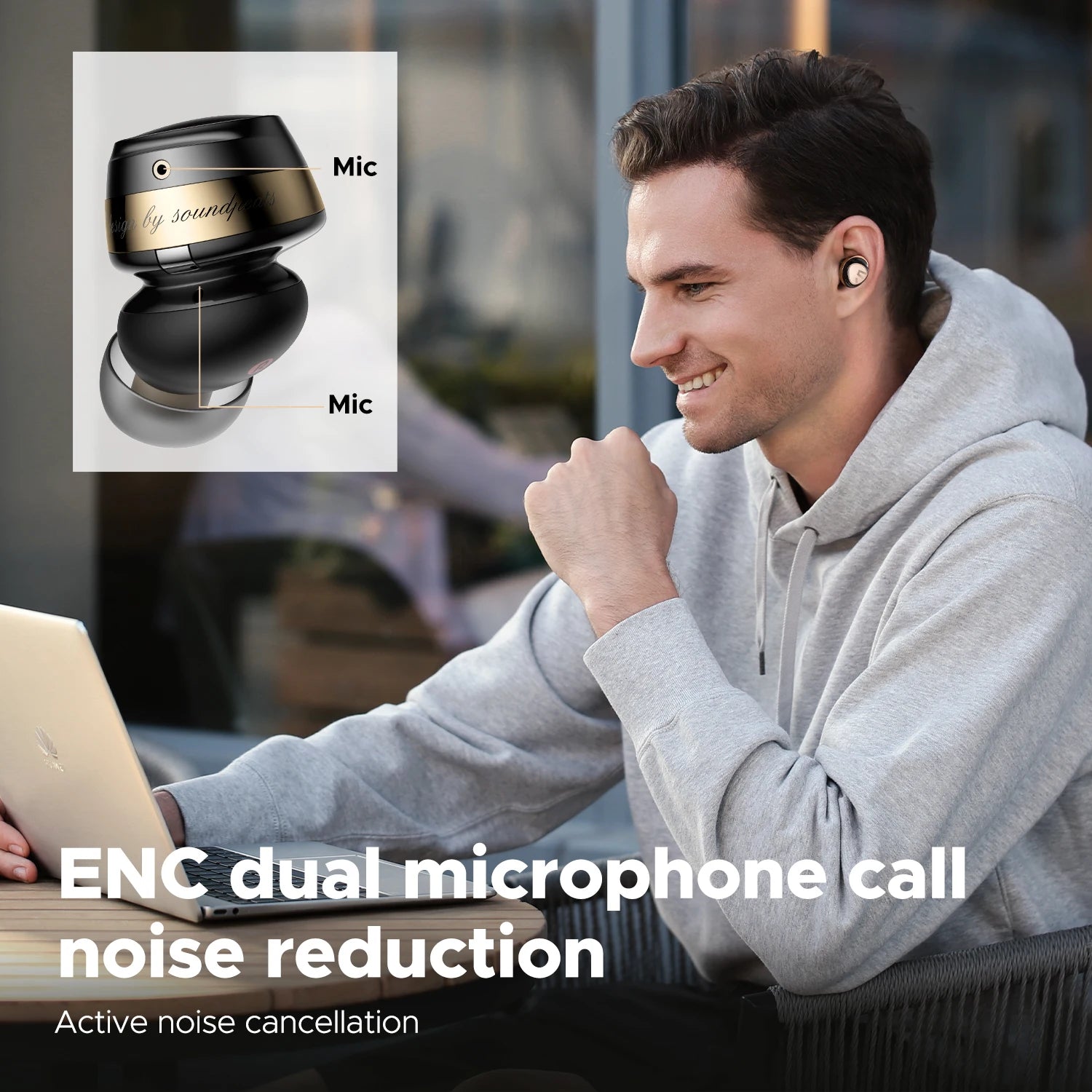Opera 05 Hi-Res Wireless Earbuds LDAC Hybrid ANC Bluetooth V5.3 Earphones with Stereo Sound Hi-Fi Audio ENC Dual Mics
