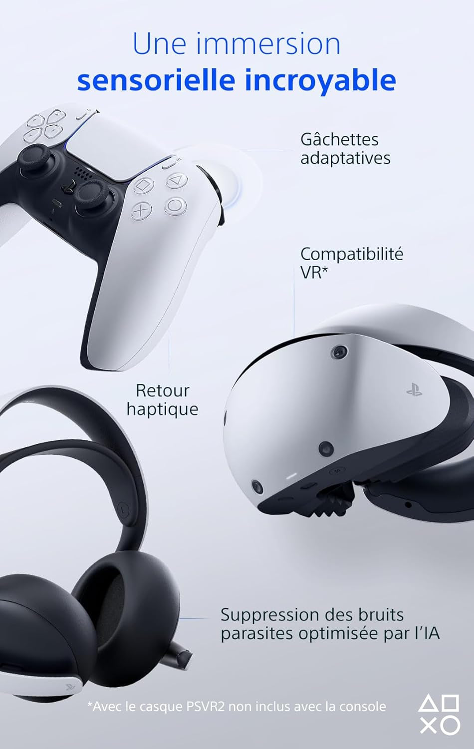 Sony, 5 Édition Standard, PS5 Avec 1 Manette Sans Fil Dualsense, Couleur : Blanche