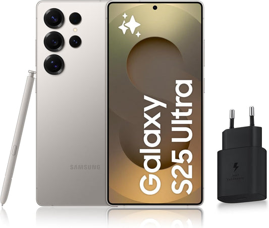 Galaxy S25 Ultra, Smartphone Android 5G Avec Galaxy AI, 256 Go, Chargeur Secteur Rapide 25W Inclus, Smartphone Déverrouillé, Gris Titane, Version FR