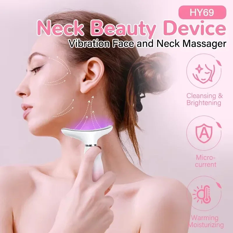 EMS Neck Face Lifter Neck Face Lifting Massager Skin Tighten Device LED Photon Therapy anti Wrinkle Double Chin Remover 7 Modes