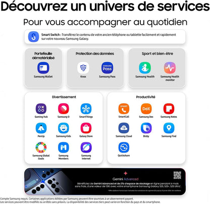 Galaxy S25 Ultra, Smartphone Android 5G Avec Galaxy AI, 256 Go, Chargeur Secteur Rapide 25W Inclus, Smartphone Déverrouillé, Gris Titane, Version FR